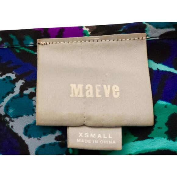 Anthropologie Maeve Frequencies‎ Shirt Dress Blue Purple Black Women's X Small - Picture 11 of 12